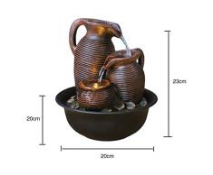 XuYuanjiaShop Fuente de Interior Natural Antique Jar Interior Fuente de Feng Shui Fuente de Escritorio Decoración de Escritorio Creativa Decoración del hogar (marrón) Decoración de la Oficina en casa