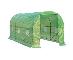 HOMCOM - Invernadero caseta 450 x 200 x 200 Jardin terraza Cultivo de Plantas semilla
