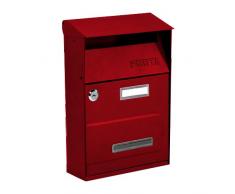 Buzón para cartas Technomax Mimosa Rojo de Acero anticorrosione