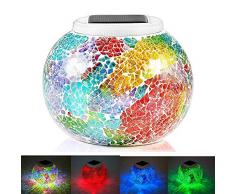 KEEDA lámpara solar LED, decorativa mosaico, atmósfera iluminación, mesa mágico, Lumiere mosaicos Ambiance, lámpara mesa vela, 7 cambio de Couleur- para fiesta, Soiree, jardín, AMI, bolígrafo puerta