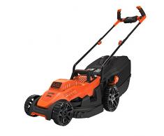 Black+Decker BEMW461BH-QS Cortacésped Eléctrico, Ancho de Corte de 34 cm, Bolsa de 40 l, Manillar Tipo Bicicleta, 1400 W