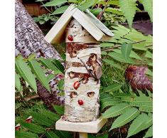 Madera de Insectos Casa Hecha a Mano, Pura Abedul Natural, Casa de Insectos del Insecto del jardín del Hotel hogar Mariquitas/Chafer Vivo, 14 * 14 * 28 CM