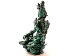 BUDDHAFIGUREN/Billy Held Diseño de Buda de Figuras de - el Verde de Tara 15 cm de Poliuretano de Colour Turquesa de Buda Estatua de Buda de la decoración Tibetano Bodhisattva Hecho a Mano en Nepal