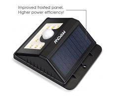 Mpow Foco Solar 8 LED Versión Mejorada Lámpara Solar Impermeable con Senosr de Movimiento,Lámpara de Pared / Jardín para Patio, Terraza, Patio, Jardín, Casa, Camino de Entrada, Escaleras, Pared Exterior