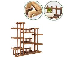 JHHL Flor de la Plataforma al Aire Libre Plataforma Maceta Reforzado de múltiples Capas Estante Flor de Madera Maceta de Flores del Molino de Viento en Rack Flores de jardín (Color : A)