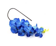 VANKER Mariposa flor de la orquídea Phalaenopsis de seda artificial Inicio Jardín Decoración (Azul)