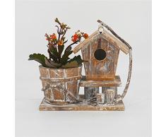 WHPSTZ Macetas, Casetas Jardín Antiguo Jardinería De Madera Maciza Pajarera Casa De Pájaros Decorativa Pajarera De Madera Conservante Anti-podrido Plantas Verdes Decoración De Macetas adornos de decor