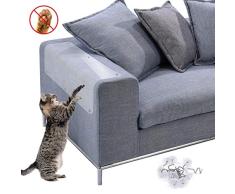 NATUCE 4PCS Grande Protector de Muebles Gatos, Autoadhesivas contra Arañazos de Gato Protector con 20 Tornillos Rascador para Gatos y Perro, Protector de Sofá contra Arañazos de Gato