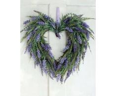 Corazón de lavanda artificial, violeta claro, Ø 45 cm - Corona sintética / Composición floral - artplants