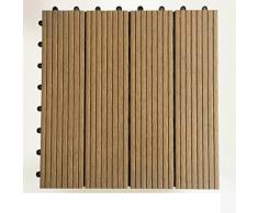 Suelo de madera de diy/aire libre,terraza,jardín,pisos de madera/balcón suelo de madera de plástico/suelo de madera de diy-B 30x30cm(12x12inch)