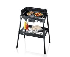 Severin Barbacoa Grill PG 2792 - Barbacoa de Pie, Superficie de Grill, 2500 W, 41 x 26 cm, Negro