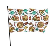 fingww Bandera De La Casa Chilli Pizza 90X150Cm Temporada Jardín Bandera Yard Banner Casa Al Aire Libre Bastante Vívido Estándar Vacaciones Colorido Clásico Bienvenido