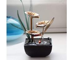 MultifuncióN Estante Almacenamiento Baldas Fuentes de agua decorativas de interior Artesanías de resina Regalos Feng Shui Rueda Fuente de agua de escritorio for la decoración de la casa de té de la of