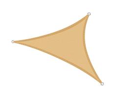 Cool Area Toldo Vela de Sombra Triangular 3.6 x 3.6 x 3.6 Metros, Impermeable Protección UV para Patio Exteriores Jardín, Color Arena