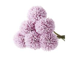 Flores artificiales Ruiuzi, flores artificiales de seda, 6 cabezas de hortensia artificial, ramo de boda para el hogar, jardín, fiesta, boda, decoración, 6 unidades, Morado, talla única