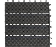 Gartenfreude EVERFLOOR WPC marca (madera/mezcla de plástico) baldosas de patio perfil macizo gris oscuro, 6 piezas, 40 x 40 cm (aprox. 0,96m2)