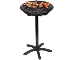 Melchioni Deluxe Grill 8006012279436-Parrilla eléctrica (Soporte Integrado, Potencia de 1600 W, frecuencia de 50 Hz, Cubierta de Cristal) Color, Parrilla, Negro