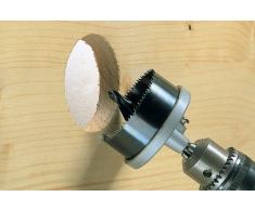 Wolfcraft 2160000 - Sierra de corona standart, para madera, yeso laminado Ø 25,32,38,45, 50,56,62 mm profundidad de corte de 33 mm