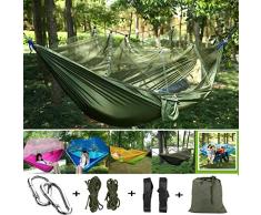 Samger Samger Nueva Hamaca de Camping Doble con Mosquito Red Portátil Hamaca para Mochilero Cámping, Viajar, Playa, Yarda