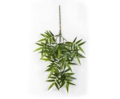 artplants.de Rama de bambú Oriental Artificial OSHA con 130 Hojas, Verde, 55cm - Planta de imitación - árbol