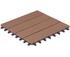 Gartenfreude Baldosas de Patio Marca 4600-1004-003 WPC Conjunto de 6 Aprox. 0,54 m2, 30 x 30 cm, Perfil Hueco, marrón