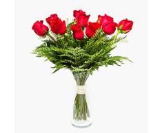 Ramo de 12 rosas - París - Ramos de flores naturales a domicilio - Flores frescas - Envío a domicilio 24h GRATIS - Tarjeta dedicatoria incluida de regalo - Caja especial para ramos