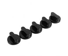 5 Unids Universal Negro Mandos de Control, Cocina Horno Gas Estufa Parrilla Perillas de Control Interruptor de Cocina Uso en el Hogar, Mando Placa Gas vitrocerámica