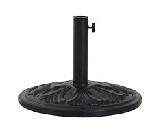 Outsunny Soporte de Sombrilla Redondo Ajustable Universal Pie de Parasol de Cemento Φ48x34cm Base de Sombrilla Patio Jardín Estilo Retro HDPE