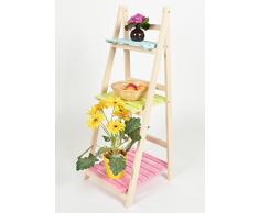 ts-ideen - Mueble para flores estante escalera estantería de pared balcón jardín colorado plegable