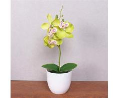 LIXIFF 1 Set phalaenopsis Flor de orquídea Artificial en Maceta Flor de Espuma Hoja florero de plástico Flor de simulación decoración navideña Regalo de Bonsai, Verde