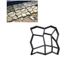 1pc DIY Walk Fabricante del escalonamiento de Piedra concreto del Molde con 9 cuadrículas Reutilizable Patio Camino del Fabricante del Molde del césped del jardín Loseta Moho Negro