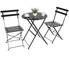 Juego De Bistró De Patio De Hierro Forjado De Tres Piezas, Juegos De Muebles De Patio Plegables Para Exteriores, Juego De Mesa Y Sillas De Patio De 3 Piezas, Para Fiestas En La Terraza Del Jardín