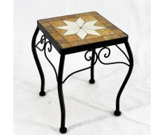 DanDiBo Taburete Merano Mosaico 12015 Flores Soporte Taburete Rectangular Mesa Auxiliar, Höhe 28 cm