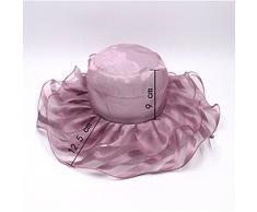 BIGBOBA Verano Sombrero Organza Sombrero Mujer Outdoor Playa Sombrero Seaside sombrilla England Sombrero Plegable, 56 – 58 cm, G, 56-58 cm