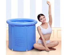 GLokpp Bañera de plástico portátil Tinas inflables Tinas de baño de PVC Tina de remojo portátil SPA Inflable for baño de Adultos con Bomba de Aire Tina Caliente Inflable Azul Grande (Color : A)