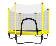 TrampolíN con Escudo De Seguridad - Cama EláStica para Interiores O Exteriores para NiñOs - Mini TrampolíN - Amarillo - LíMite MáXimo De 150 Kg