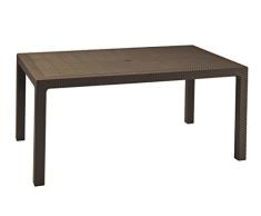 Keter - Mesa comedor exterior Melody de 6 plazas, Color marrón