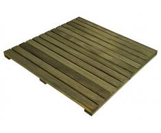 Loseta rígida en madera de Pino Melix con tratamiento Lasur Verde (Riesgo III), lamas lijadas y cepilladas - Suelo exterior (Pack de 1 unidad)