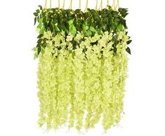 12 Piezas de Guirnalda Artificial, Guirnalda de Plantas trepadoras, Decoración Colgante, Boda, Familia y Fiesta de Jardín (Color : Green)
