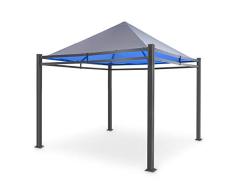 blumfeldt Pantheon Illumina Carpa - Gazebo, Pérgola, Estructura de Aluminio, Superficie del tejadillo: 3x3 m, Luz Superior BrightNight: luz LED de Colores, Postes: 9x9 cm, Sin Laterales, Negra