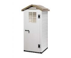 Gardiun KSP38200 - Caseta de Resina Tuscany Evo 80 1 m² 97x97x203 cm Blanco/Beige