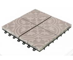 BodenMax Cement Mosaic Click Baldosas de suelo Juego 30 x 30 cm Terraza Baldosa Terraza Baldosa Baldosa gris blanco Click Tiles (8 piezas = 0.72 SQM aprox.)