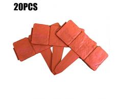 Nrkin 20PCS Pequeño Cerca de Rollo de piquete de jardinería Cerca de Puesta a Tierra de jardín Valla de jardín Plegable Borde de Borde DIY Piedra de adoquín Césped Imitación de Piedra Cerca de Kind