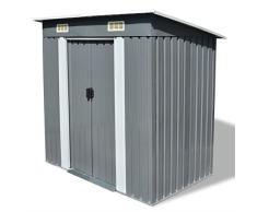 Vislone Caseta Jardín Exterior de Acero Galvanizado con 2 Rejillas de Ventilación 190x124x181cm