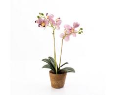 Orquídea Phalaenopsis MINA en maceta, dos ramas, rosa, 45 cm - Planta artificial / Orquídea sintética - artplants