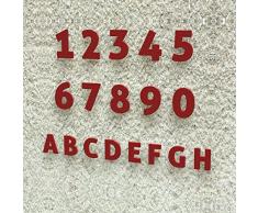 Número de casa no C - Fuente: Lámpara de techo - Altura: 20 - 30 cm - varios coloures a elegir, RAL 3001 signalrot (rot) glänzend, 30 cm
