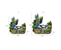 Hkw-shop Fuentes de Interior Hogar Creativo Montaña Agua Bonsai Humidificador Fuente de Agua de rocalla Artesanía Decoración de Bonsai Fuente Cascada de Agua Decorativa (Color : S)