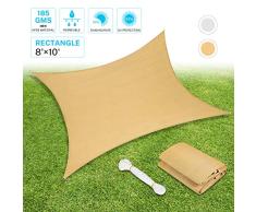 Sunkorto Vela de Sombra Rectangular Vela Solar 97% Protección Rayos UV Toldo Resistente e Lmpermeable para Jardín Patio
