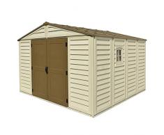 ezooza Caseta de jardín de PVC WoodBrige Plus, 320 x 320 cm, Color Beige y marrón