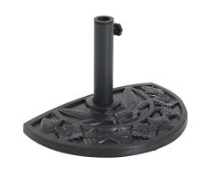 Outsunny Soporte de Sombrilla Semicircular Ajustable Universal Pie de Parasol de Cemento Φ50x32x32cm Base de Sombrilla Patio Jardín Estilo Retro HDPE